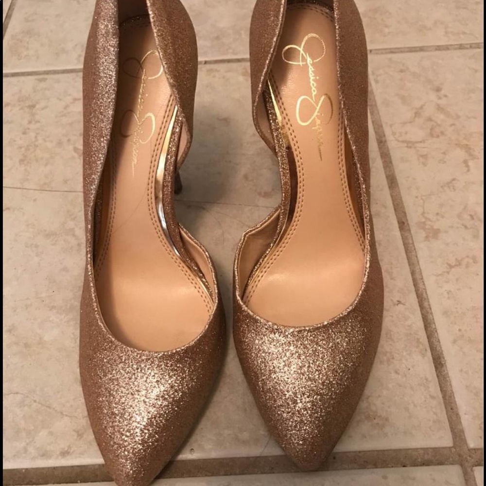 Rose gold glitter JESSICA SIMPSON heels